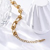 304 Stainless Steel Paperclip Chain Bracelets for Women BJEW-P347-03G-3