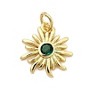 Sun Brass Micro Pave Cubic Zirconia Pendants KK-C134-11G-02-1