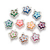Polymer Clay Flower & CCB Frame Links Connector Charms CLAY-T022-19B-1