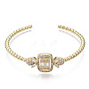 Sparkle Cubic Zirconia Ball Beaded Cuff Bangle for Her BJEW-N012-004-NF-1