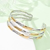 304 Stainless Steel Multi-layered Cuff Bangles for Women BJEW-G780-02GP-3