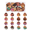 Beadthoven 16Pcs 8 Styles Transparent Resin & Walnut Wood Pendants RESI-BT0001-30-19