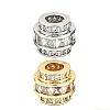 Brass Micro Pave Clear Cubic Zirconia European Beads KK-B186-19M-1