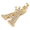 Rack Plating Brass Micro Pave Cubic Zirconia Pendants KK-D535-01A-RS-2