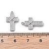 304 Stainless Steel Micro Pave Cubic Zirconia Pendants STAS-Z121-47P-01-2