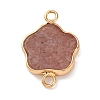 Natural Strawberry Quartz Flower Connector Charms KK-U042-17G-01-1