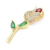 Brass Micro Pave Cubic Zirconia Pendants KK-D357-38G-01-2
