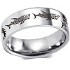 Shark Pattern 201 Stainless Steel Finger Rings FS-WG835B4-10-1