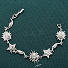 Brass Link Bracelets for Women BJEW-C118-01P-1