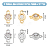 SUPERFINDINGS 32Pcs 2 Colors Eco-Friendly Rack Plating Brass Pave Clear Cubic Zirconia Connector Charms KK-FH0007-31-2