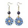 Glass Seed Beads Dangle Earrings EJEW-MZ00763-01-3