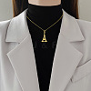 Brass Micro Pave Clear Cubic Zirconia Eiffel Tower Love Pendant Necklaces FS-WG3E8D3-01-3