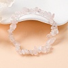 Unisex Chip Natural Rose Quartz Beaded Stretch Bracelets BJEW-S143-25-4