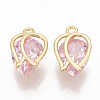 Brass Cubic Zirconia Charms X-ZIRC-Q014-093G-06-1