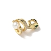 Snake Brass Micro Pave Cubic Zirconia Fold Over Clasps KK-I276-50G-2