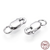 Rhodium Plated 925 Sterling Silver Lobster Claw Clasps STER-T004-83P-1