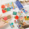 24Pcs 12 Styles Study Style Opaque Acrylic Sided Pendants MACR-SC0001-62-3