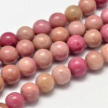 Round Natural Rhodonite Beads Strands G-K092-8mm