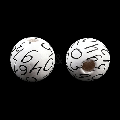 Printed Wood European Beads WOOD-G029-01-1