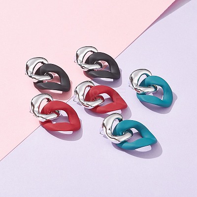 Acrylic Stud Earrings EJEW-JE04583-1