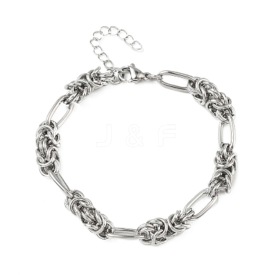 Unisex 304 Stainless Steel Byzantine Chains Bracelets BJEW-G790-06P-1