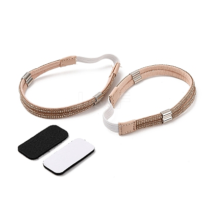 3 Pairs 3 Colors Elastic Imitation Leather Shoelace Bands FIND-DR0001-15A-1