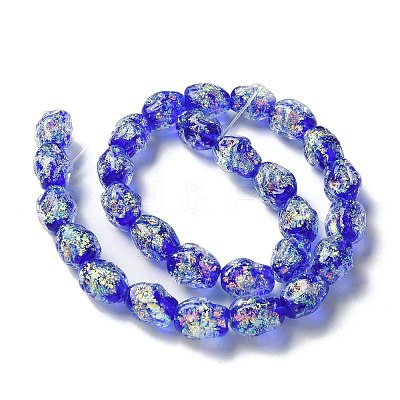 Handmade Foil Lampwork Beads Strands FOIL-Z001-06E-1