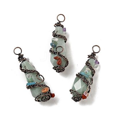 Natural Green Aventurine Pointed Big Pendants G-G860-03R-06-1