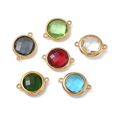 304 Stainless Steel Rhinestone Connector Charms STAS-P453-03G-M-1