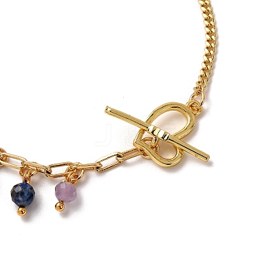 Brass Cubic Zirconia Charm Chain Bracelets BJEW-JB12364-01-1