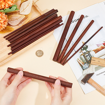 14Pcs 4 Styles Walnut Wood Craft Sticks WOOD-OC0003-77-1