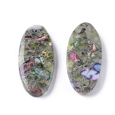 Assembled Imperial Jasper and Fluorite Pendants G-L501-17A-1