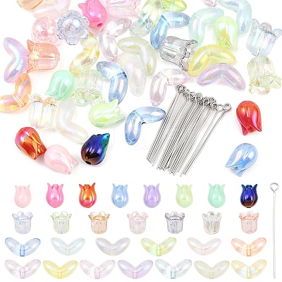 UV Plating Acrylic Beads OACR-YW0004-35-1