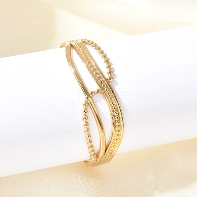304 Stainless Steel Cuff Bangles for Women BJEW-B120-07G-02-1