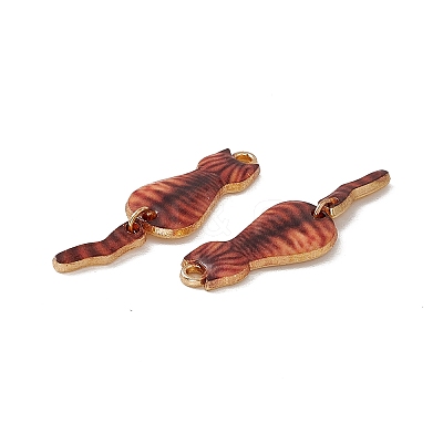 Rack Plating Alloy Enamel Pendants X-ENAM-K050-01G-1