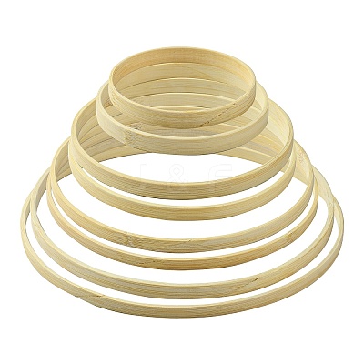 8Pcs 8 Styles Bamboo Embroidery Hoop FIND-CJ0001-97-1