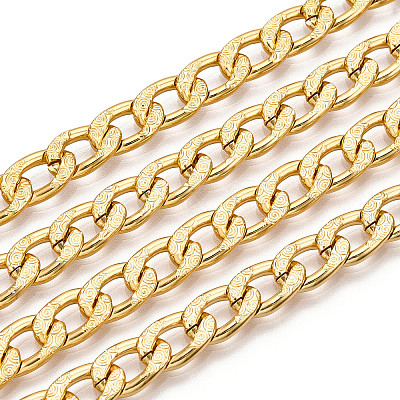 Aluminium Textured Cuban Link Chains CHA-T001-41G-1