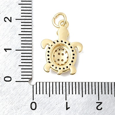 Brass Pave Clear Cubic Zirconia Pendants KK-G554-08C-G-1
