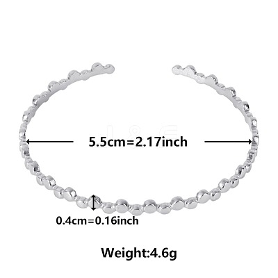 Non-Tarnish Stylish European and American 304 Stainless Steel Cuff Bangles for Women EF4602-1-1