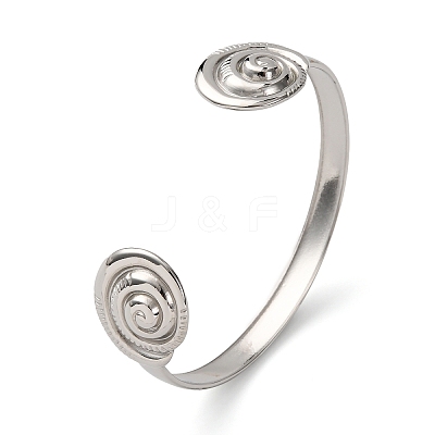 304 Stainless Steel Cuff Bangles for Women BJEW-C123-01B-P-1