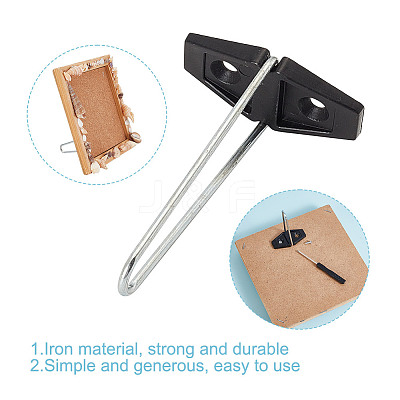10 Sets Iron & Plastic Photo Frame Bracket ODIS-GO0001-04A-1