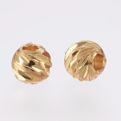 Carved Brass Beads KK-G312-02G-4mm-1