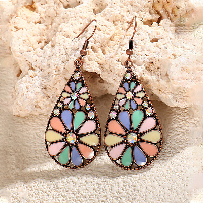 Bohemian Alloy Enamel Dangle Earrings FS-WG2DAA9-17-1
