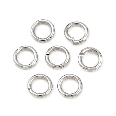 Tarnish Resistant 304 Stainless Steel Open Jump Rings X-STAS-J013-5x0.9mm-01-1