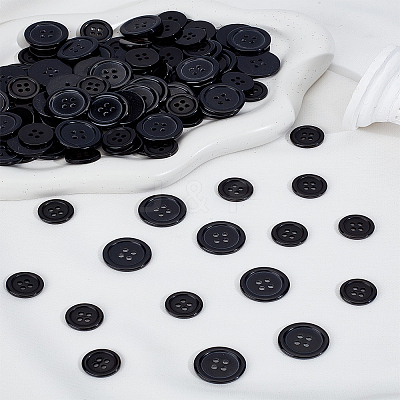 200Pcs 2 Styles Resin Buttons BUTT-LP0001-40-1