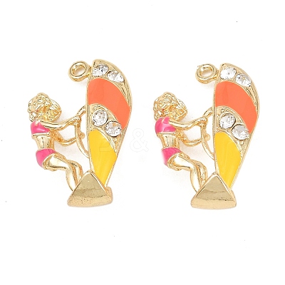 Alloy Enamel Rhinestone Pendants FIND-B062-10G-1