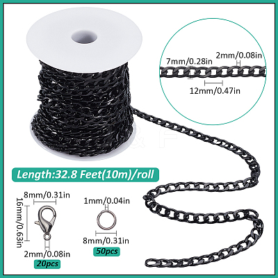 DIY Aluminum Twisted Chains Curb Chains Necklaces/Bracelets Making Kits DIY-SP0001-89-1
