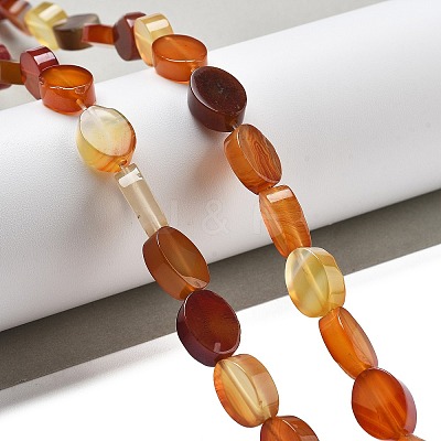 Natural Dyed & Heated Red Agate Beads Strands G-P559-B01-01-1