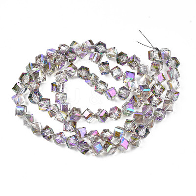 Electroplate Transparent Glass Beads Strands EGLA-N002-29-C01-1