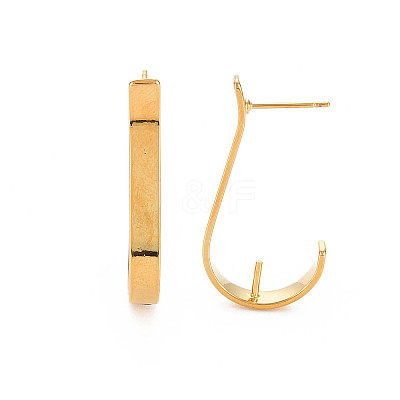Brass Stud Earring Findings KK-S364-041-1